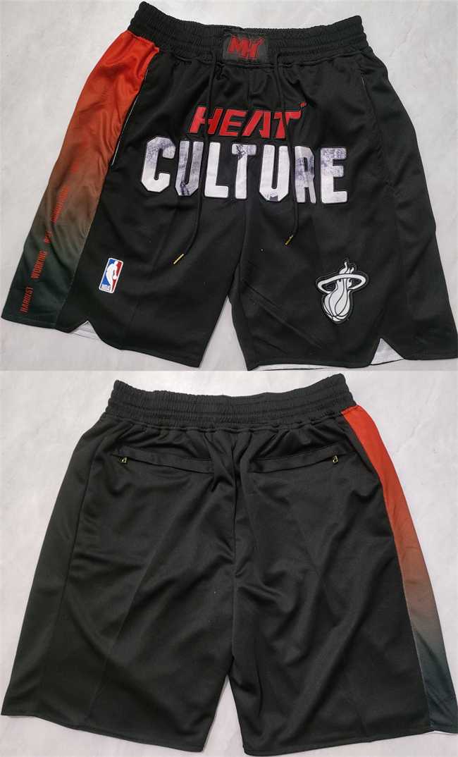 Mens Miami Heat Black City Edition Shorts (Run Small)